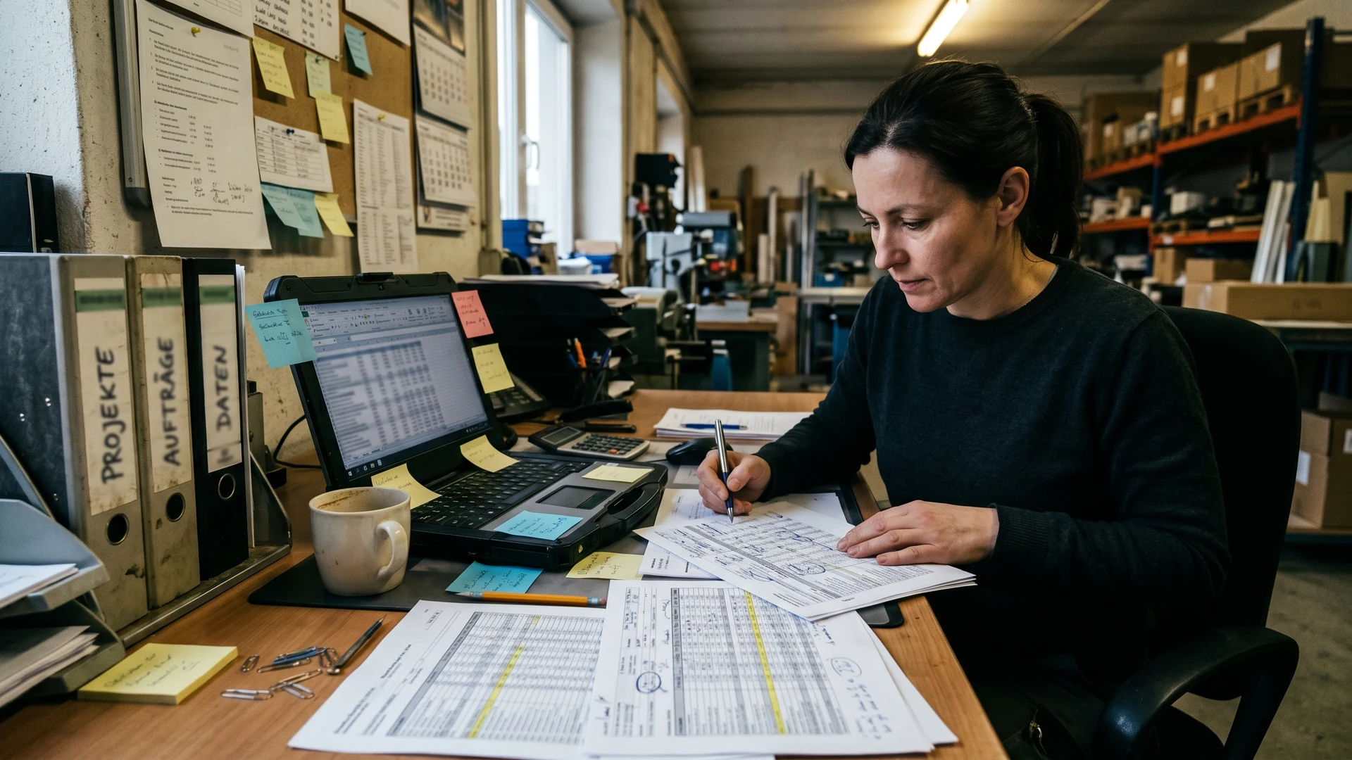 Gedruckte Listen, CRM-Export und Markierungen als Bild für Daten, die noch keine Entscheidung ermöglichen.
